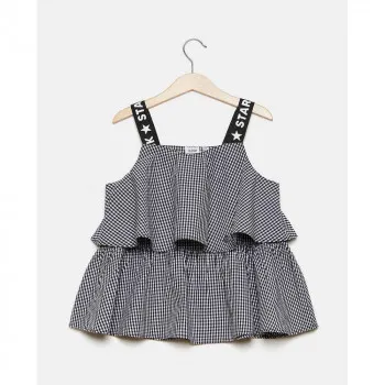 BLUKIDS KOSULJA BLOUSE WHITE/BLACK CHECK 