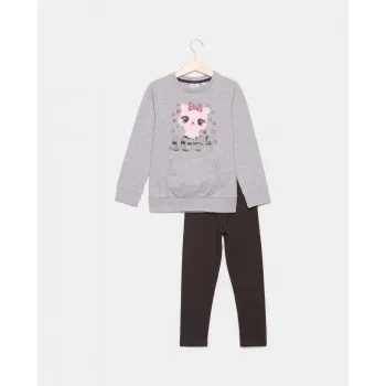 BLUKIDS TRENERKA KOMPLET JOGGING SET LIGHT GREY MELANGE 