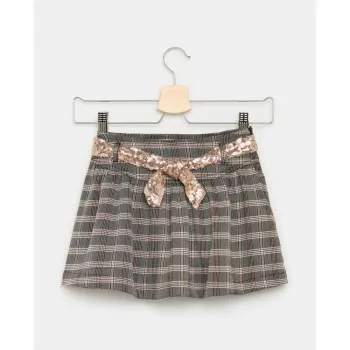 BLUKIDS SUKNJA GREY/PINK CHECK 