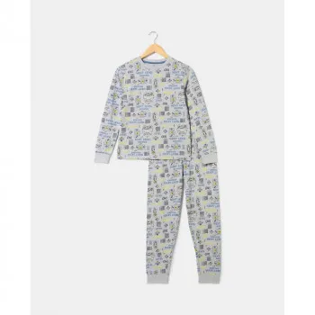 BLUKIDS PIDZAMA GREY MELANGE