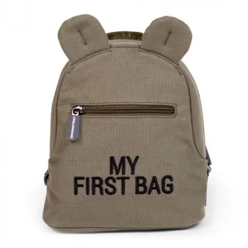 CHILDHOME MY FIRST BAG CHILDRENS BACKPACK  CANVAS  KHAKI 