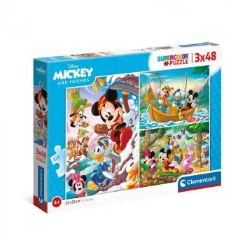 CLEMENTONI PUZZLE 3X48 MICKEY AND FRIENDS 