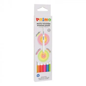 PRIMO BOJE DRVENE 6BOJA FI3,8MM MINABELLA FLUO  CMP 5251MINAB6F BLISTER 