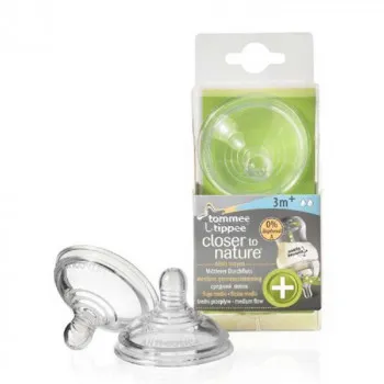 TOMMEE TIPPEE CUCLA SILIKONSKA  SREDNJI PROTOK ANTIKOLIK 2 KOM 3M 