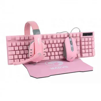 MARVO TASTATURA+MIS+SLUSALICE CM370 PINK 