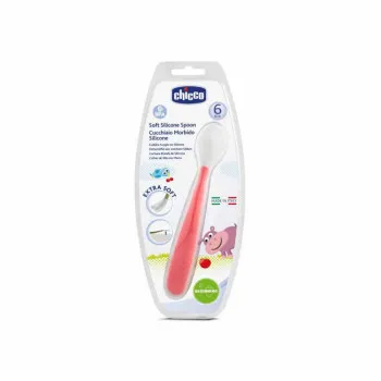 CHICCO MEKANA SILIKONSKA KASIKA 6M  CRVENA 