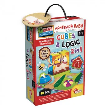 LISCIANI MONTESORI EDUKATIVNA KUTIJA CUBES AND LOGIC 