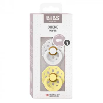 BIBS VARALICA KAUCUK BOHEME WHITE & SUNSHINE 0-6M 