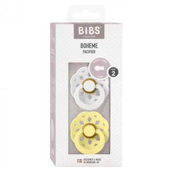 BIBS VARALICA KAUCUK BOHEME WHITE & SUNSHINE 6-18M 