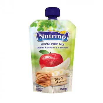 NUTRINO POUCH MIX JABUKA I BANANA SA KEKSOM 220G 