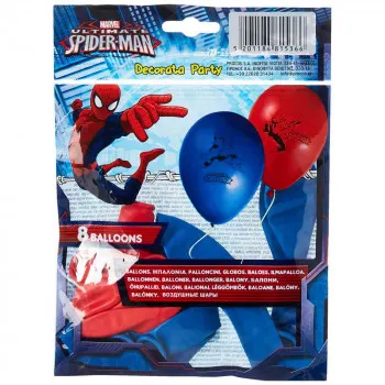 SPIDERMAN PARTY FAVOURS 8 BALONA 
