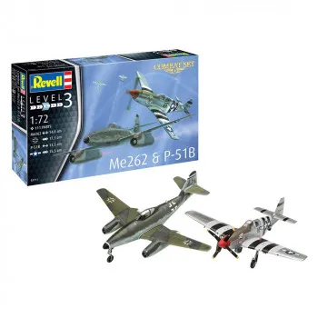 REVEL MAKETA COMBAT SET MESSERSCHMITT ME262   P-51B MUSTANG 