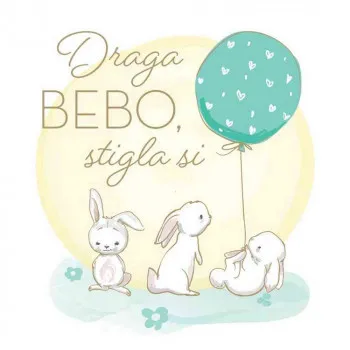 CESTITKA DRAGA BEBO, STIGLA SI - 3 ZEKE SA ZELENIM BALONOM 