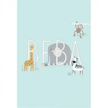 CESTITKA  BEBA - ZELENA POZADINA, SA ZIVOTINJICAMA 