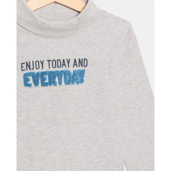 BLUKIDS ROLKA TURTLE NECK GREY MELANGE