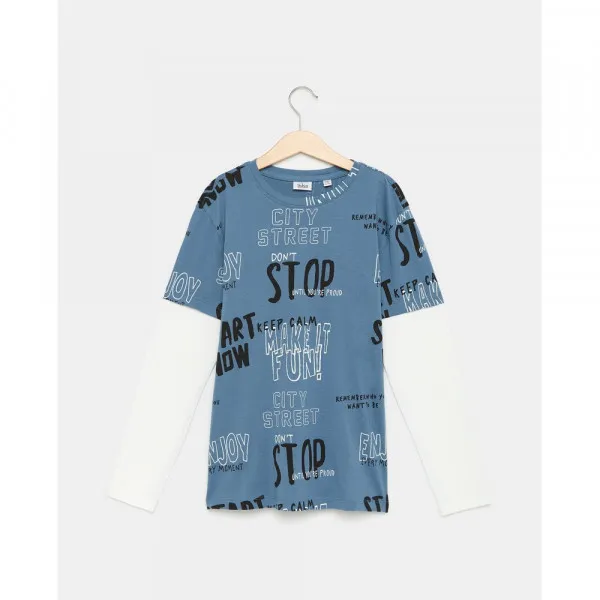 BLUKIDS MAJICA DUG RUKAV CHINA BLUE