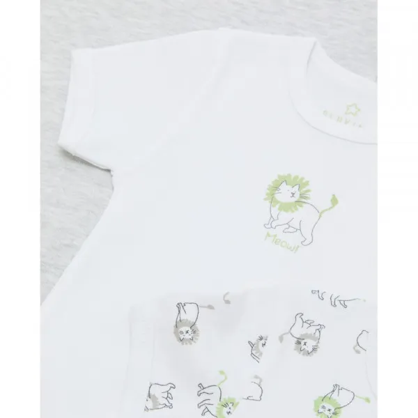 BLUKIDS BODI KRATAK RUKAV INTERLOCK WHITE/GREY