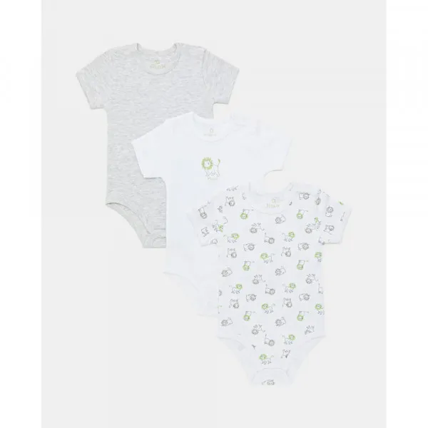 BLUKIDS BODI KRATAK RUKAV INTERLOCK WHITE/GREY