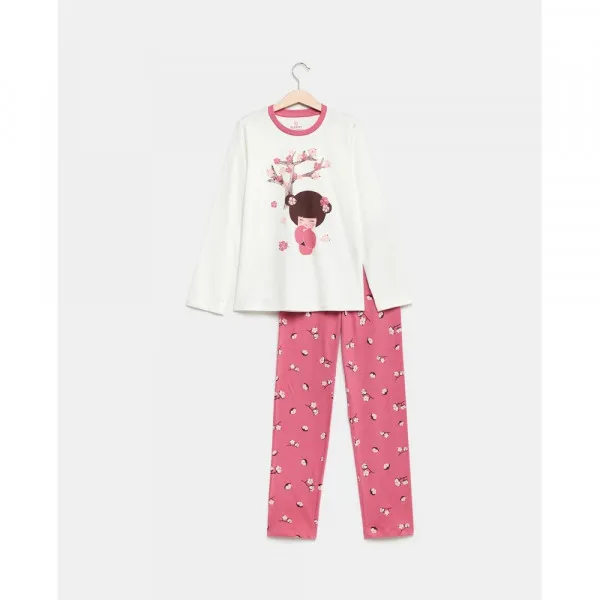 BLUKIDS PIDZAMA PINK/WHITE