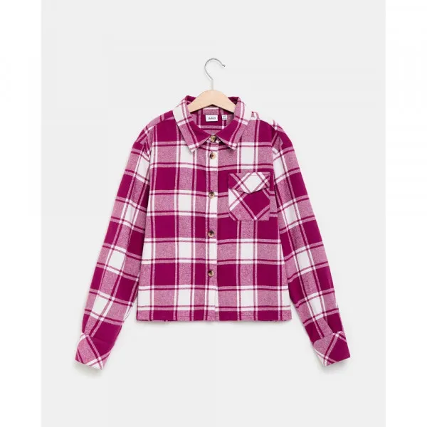 BLUKIDS KOSULJA DUG RUKAV WHITE/PINK CHECK