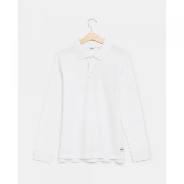 BLUKIDS MAJICA POLO DUG RUKAV BRIGHT WHITE