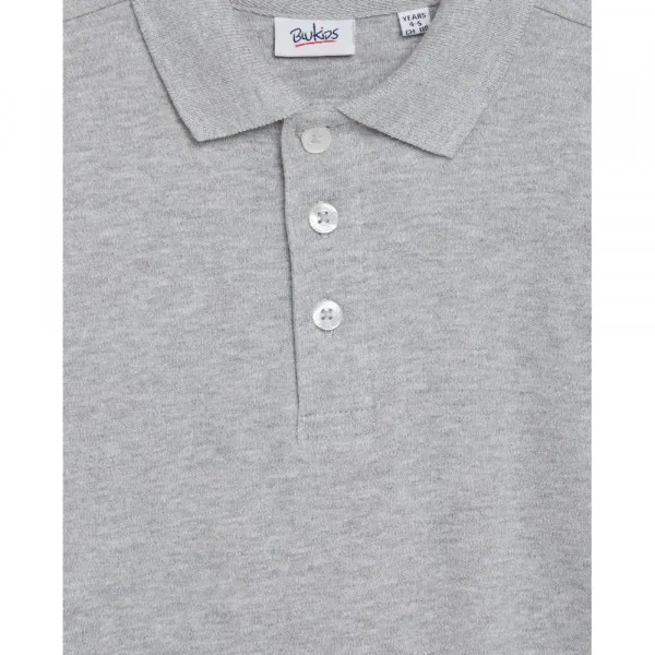 BLUKIDS MAJICA POLO DUG RUKAV MEDIUM GREY MELANGE