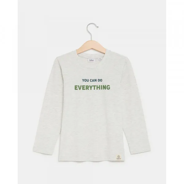BLUKIDS MAJICA DUG RUKAV LIGHT GREY MELANGE