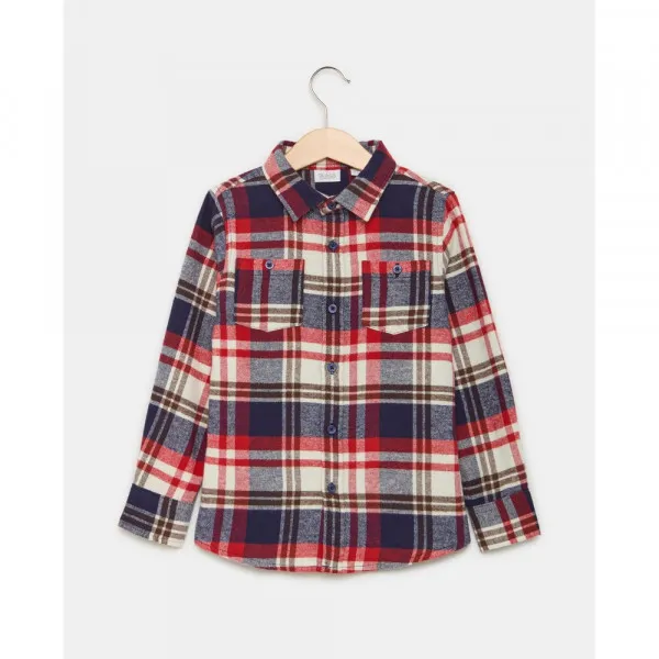 BLUKIDS KOSULJA DUG RUKAV WHITE/BLUE CHECK