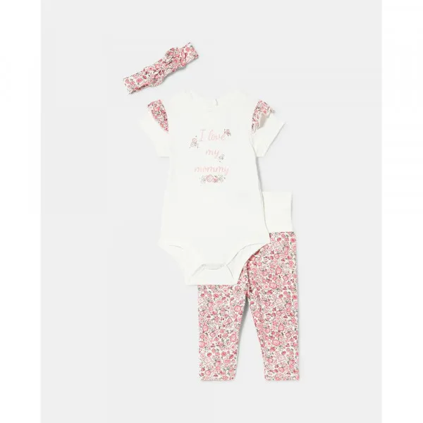 BLUKIDS SET MAJICA DUG RUKAV I HELANKE BLANC DE BLANC