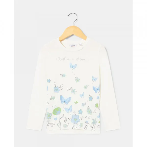 BLUKIDS MAJICA DUG RUKAV WHITE/LT BLUE