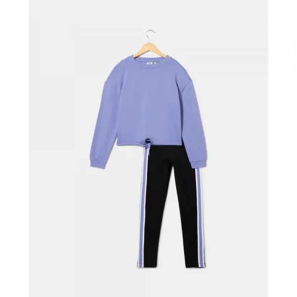 BLUKIDS MAJICA DUG RUKAV I HELANKE DEEP PERIWINKLE