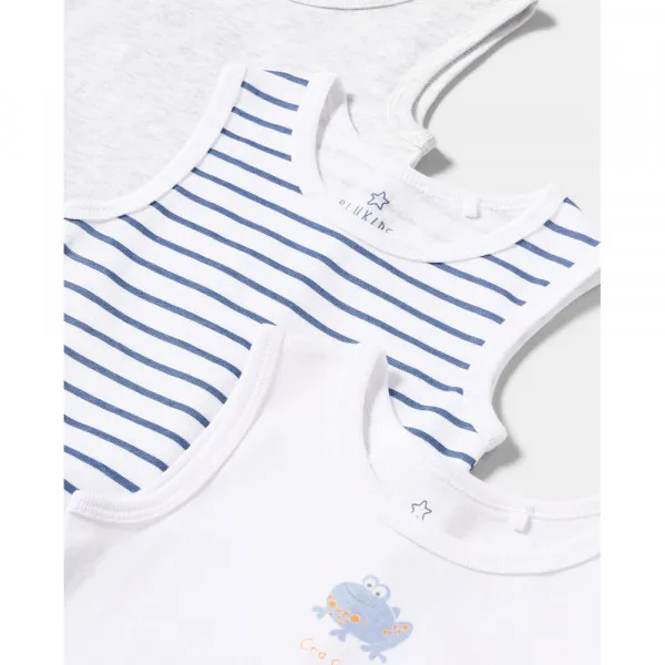BLUKIDS BODI BEZ RUKAVA 3 KOM BRILLIANT WHITE 