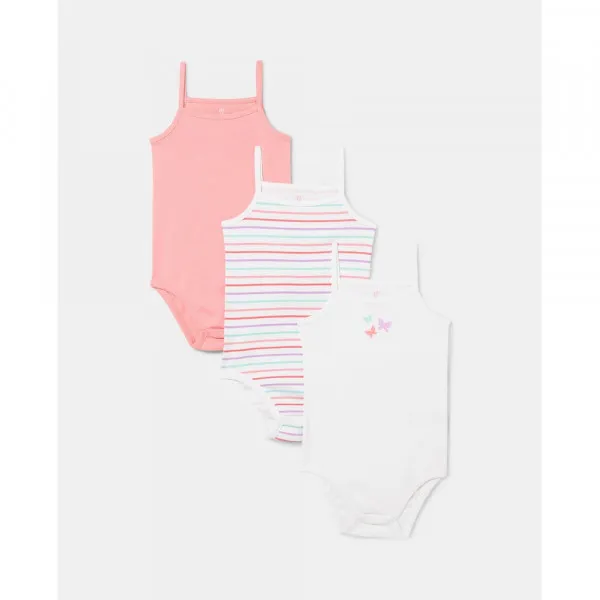 BLUKIDS BODI KRATAK RUKAV 3 KOM FLAMINGO PINK 