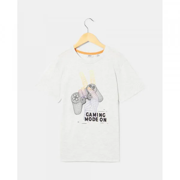 BLUKIDS MAJICA KRATAK RUKAV LIGHT GREY MELANGE 