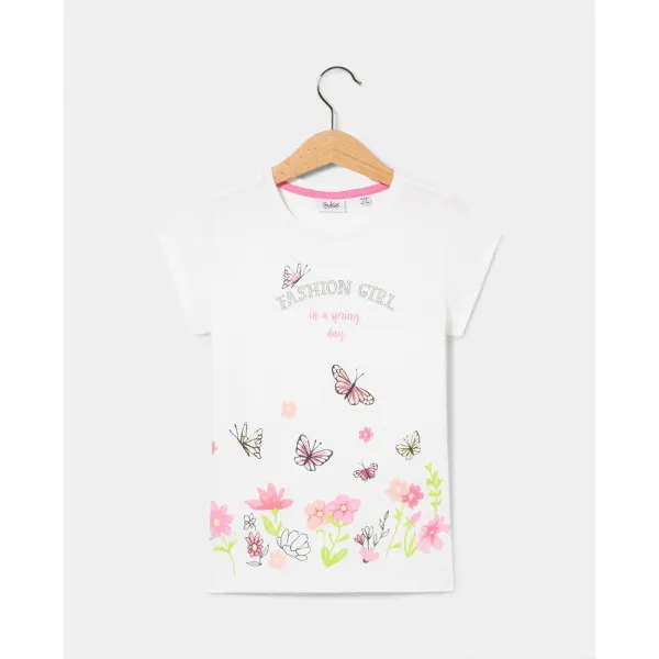 BLUKIDS MAJICA KRATAK RUKAV WHITE/PINK 