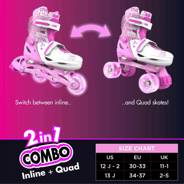 YVOLUTION NEON COMBO ROLERI SIZE 30-33 ROZI 4L/13L/16L CL 4PK