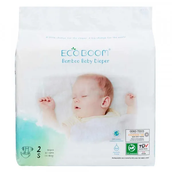 ECO BOOM BIORAZGRADIVE PELENE ZA BEBE VELICINA S (OD 3-8KG) A90