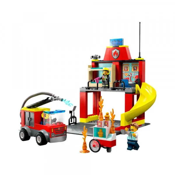 LEGO CITY FIRE STATION AND FIRE TRUCK 