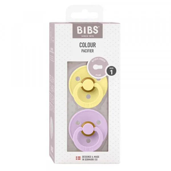 BIBS VARALICA KAUCUK SUNSHINE & VIOLET SKY 0-6M