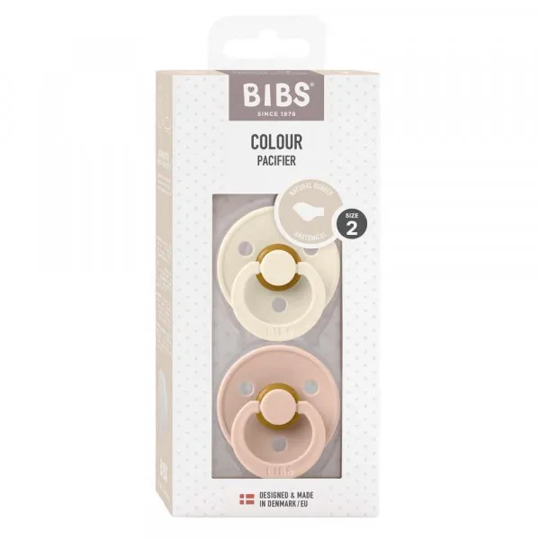 BIBS VARALICA KAUCUK ANATOMICAL IVORY & BLUSH 6-18M