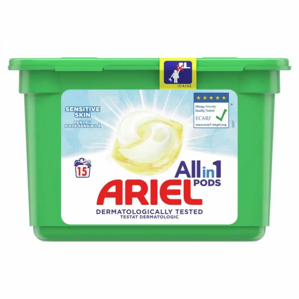 ARIEL KAPSULE ZA PRANJE VESA SENSITIVE 15KOM 