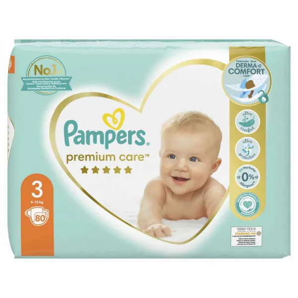 PAMPERS PELENE PREMIUM JP MIDI 3, 6-10KG, 80KOM