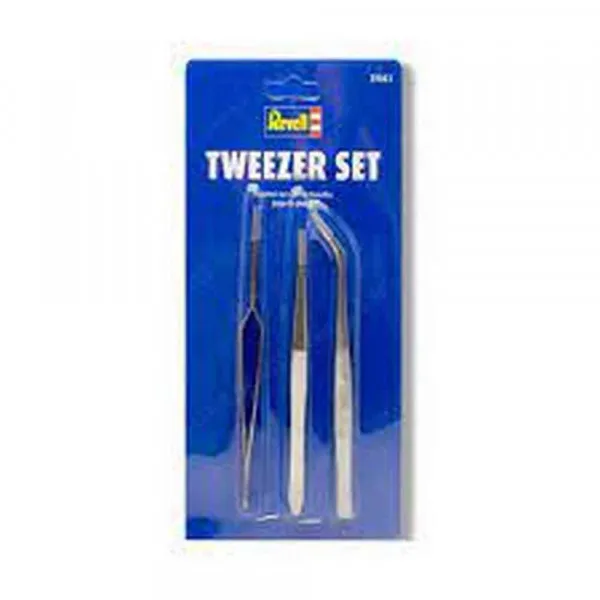 REVELL MAKETA REVELL TWEEZER SET (1X STRAIGHT/CURVED/SELF-CLOSE) 