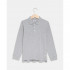 BLUKIDS MAJICA POLO DUG RUKAV MEDIUM GREY MELANGE