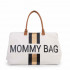CHILDHOME MOMMY BAG BIG, RUCNA TORBA OFF WHITE STRIPES BLACK/GOLD