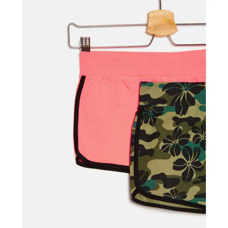 BLUKIDS SORC SHORTS BIPACK AOP+FUSION CORALFLUO