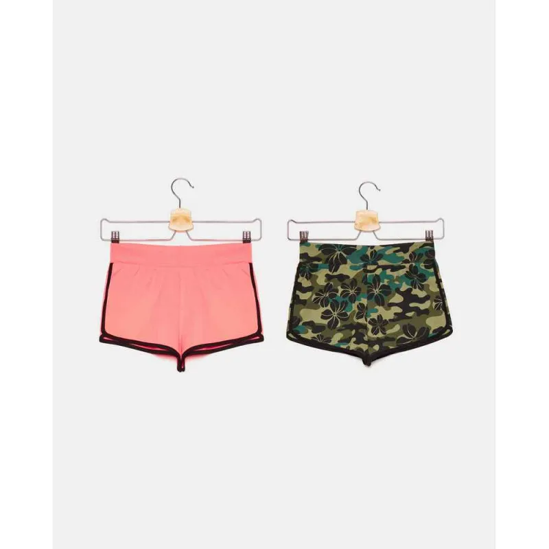 BLUKIDS SORC SHORTS BIPACK AOP+FUSION CORALFLUO