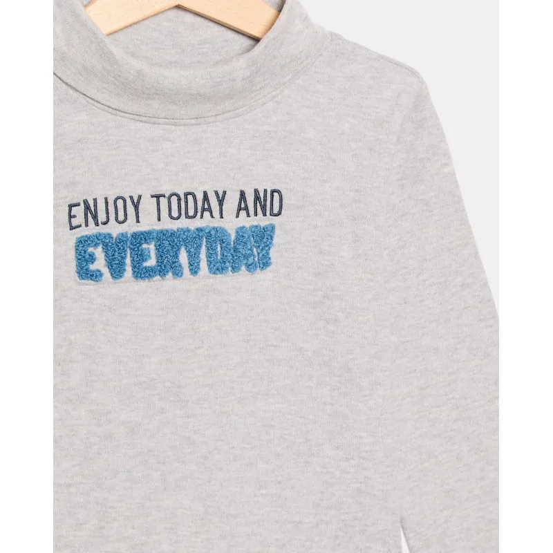BLUKIDS ROLKA TURTLE NECK GREY MELANGE