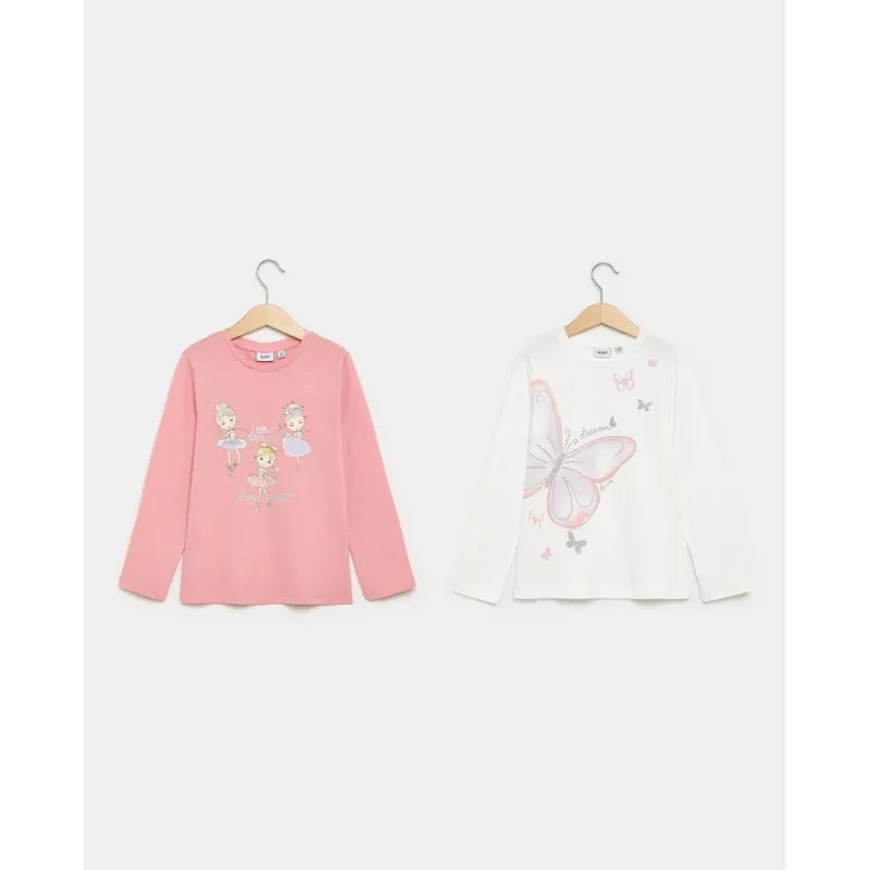 BLUKIDS MAJICA DUG RUKAV GERANIUM PINK