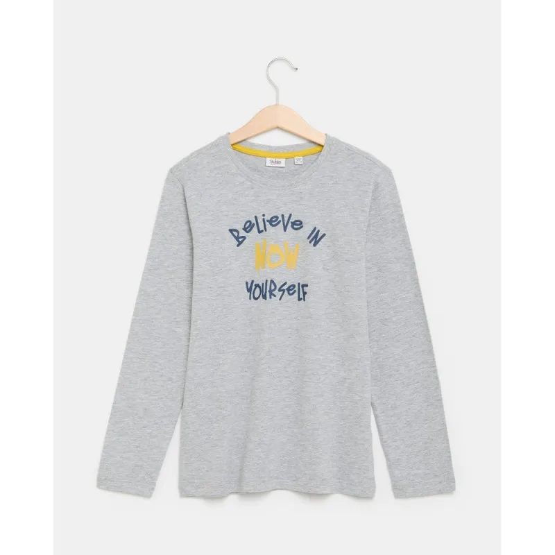 BLUKIDS MAJICA DUG RUKAV MEDIUM GREY MELANGE